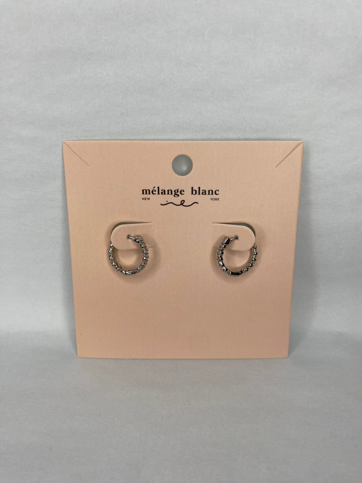 Paved Hoop Earrings (Silver or Gold)