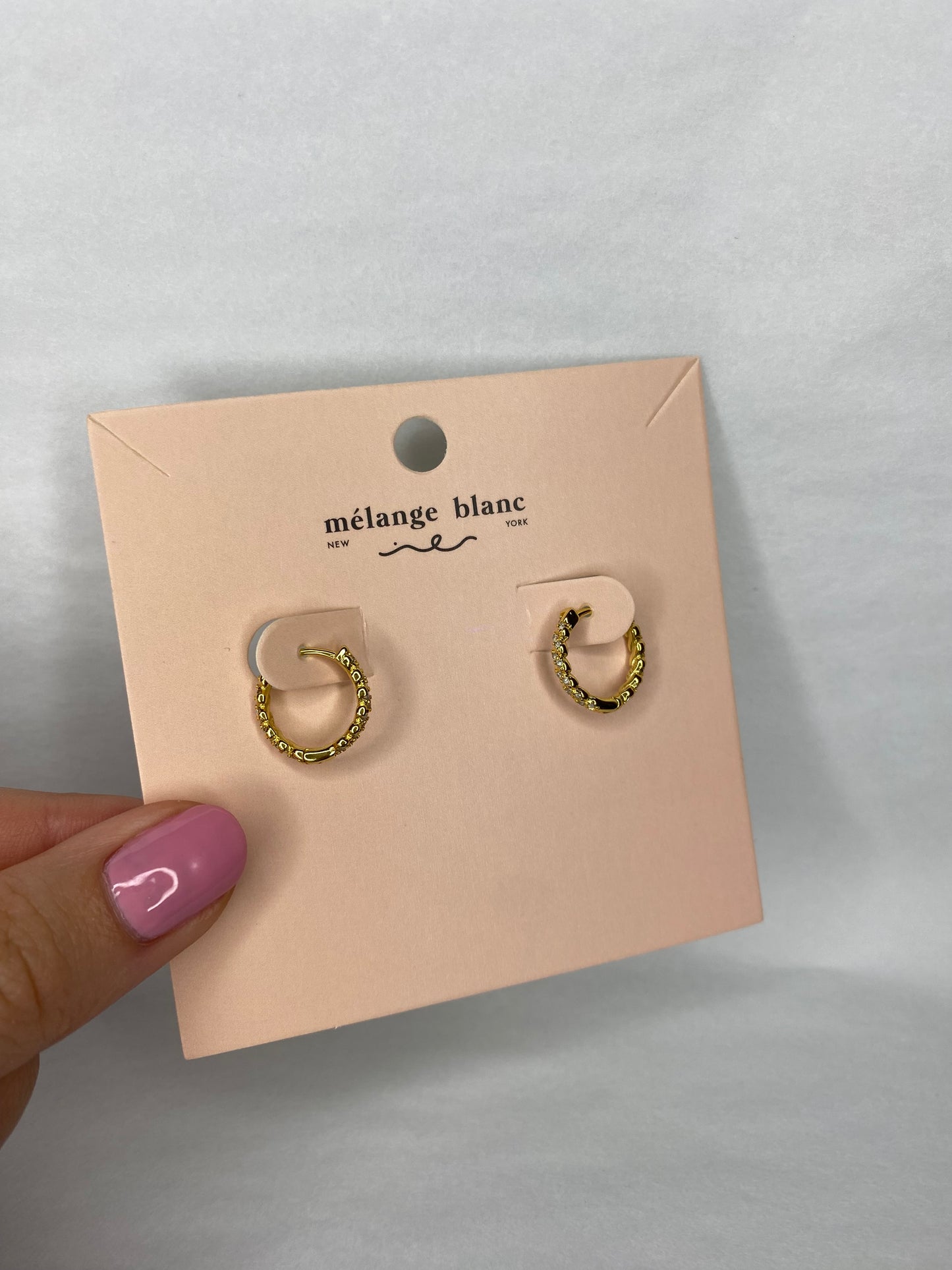 Paved Hoop Earrings (Silver or Gold)