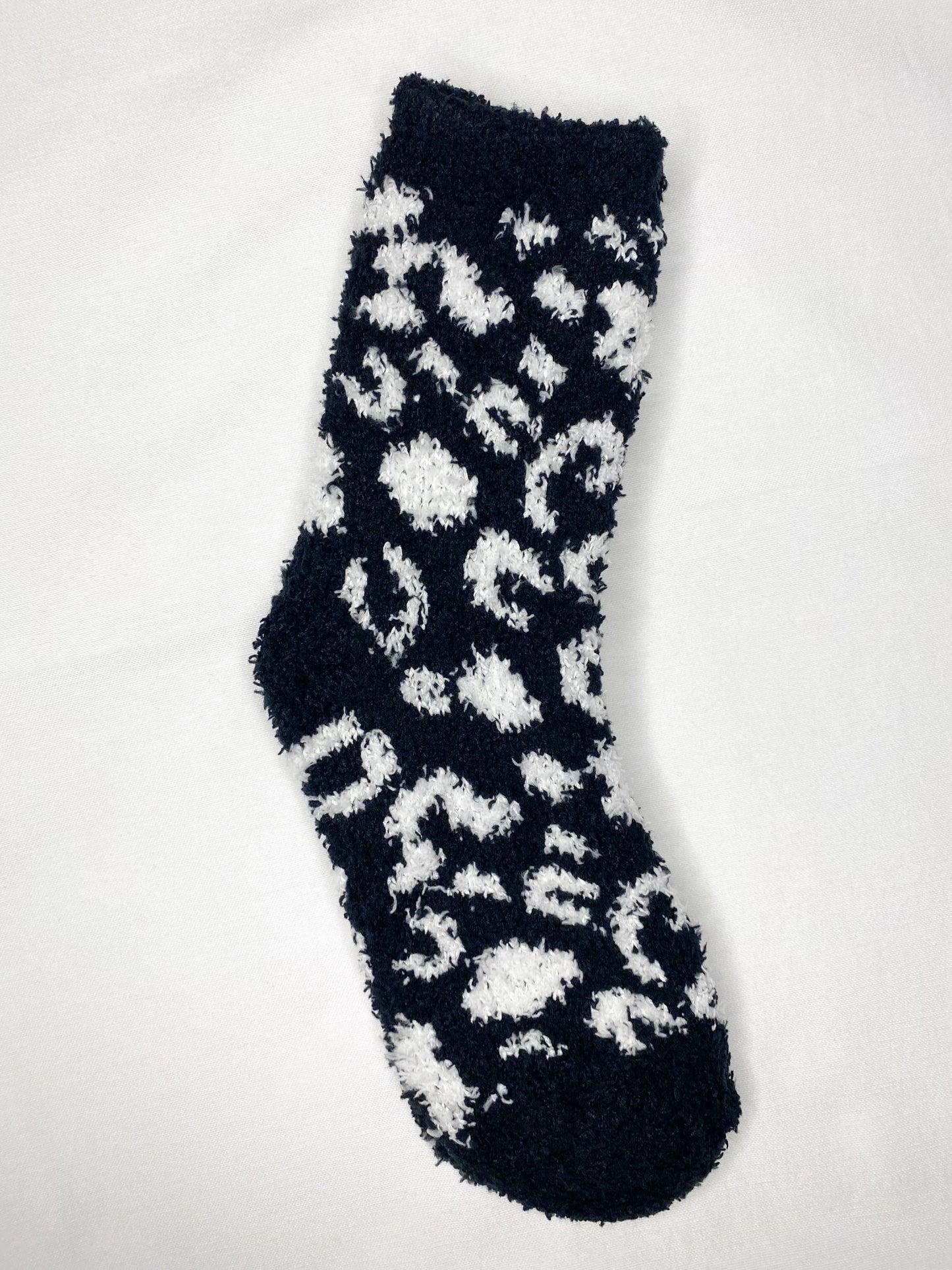 Leopard Print Fuzzy Socks