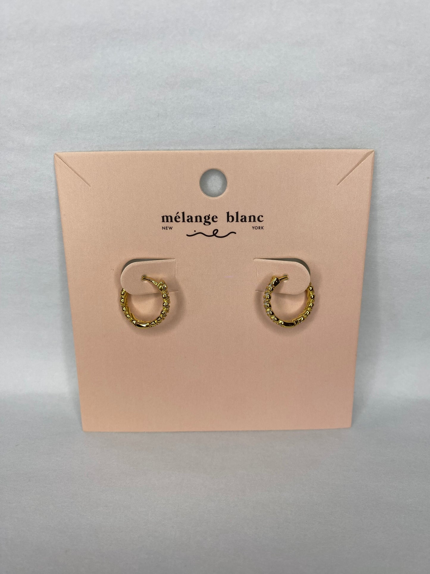 Paved Hoop Earrings (Silver or Gold)