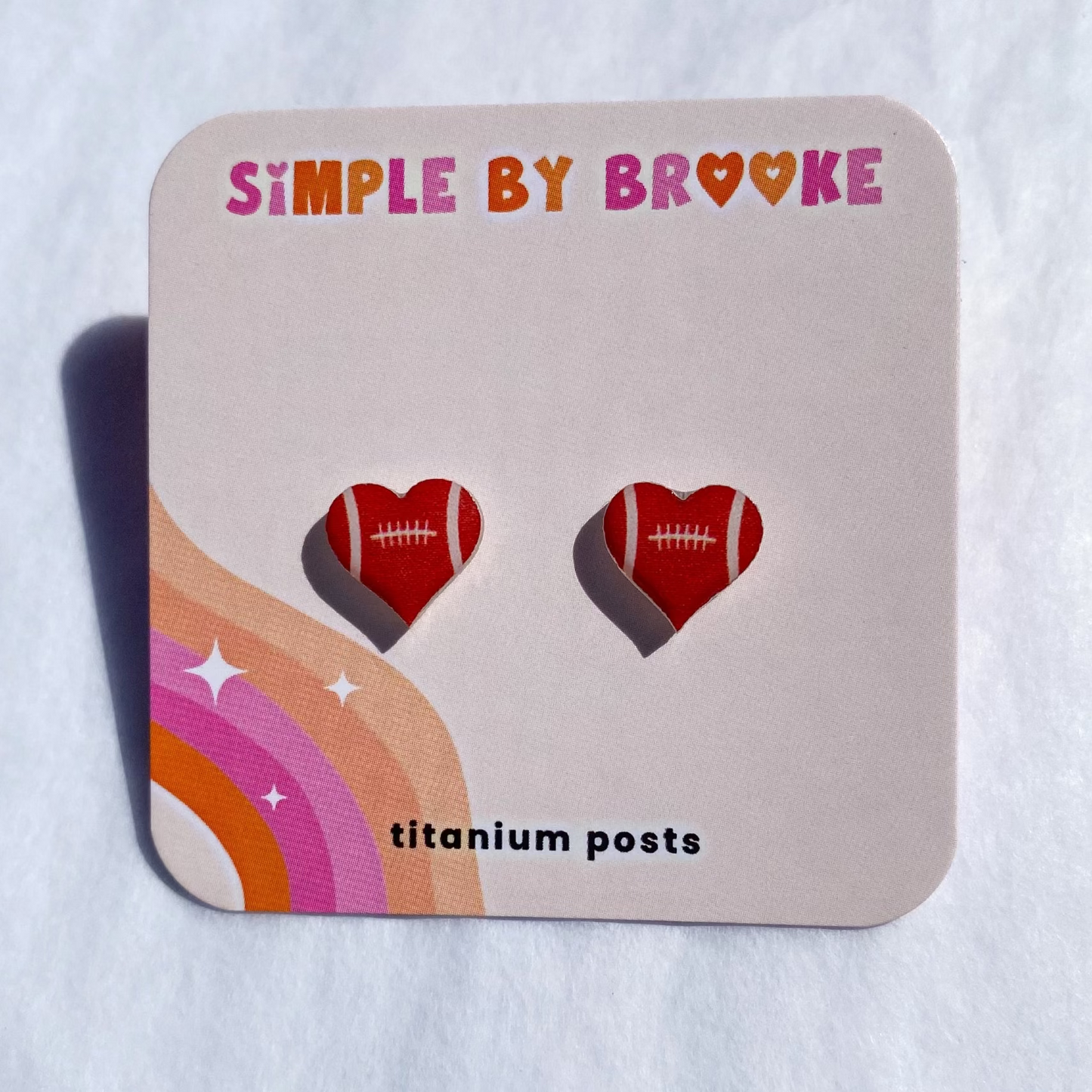 Football Heart Earrings