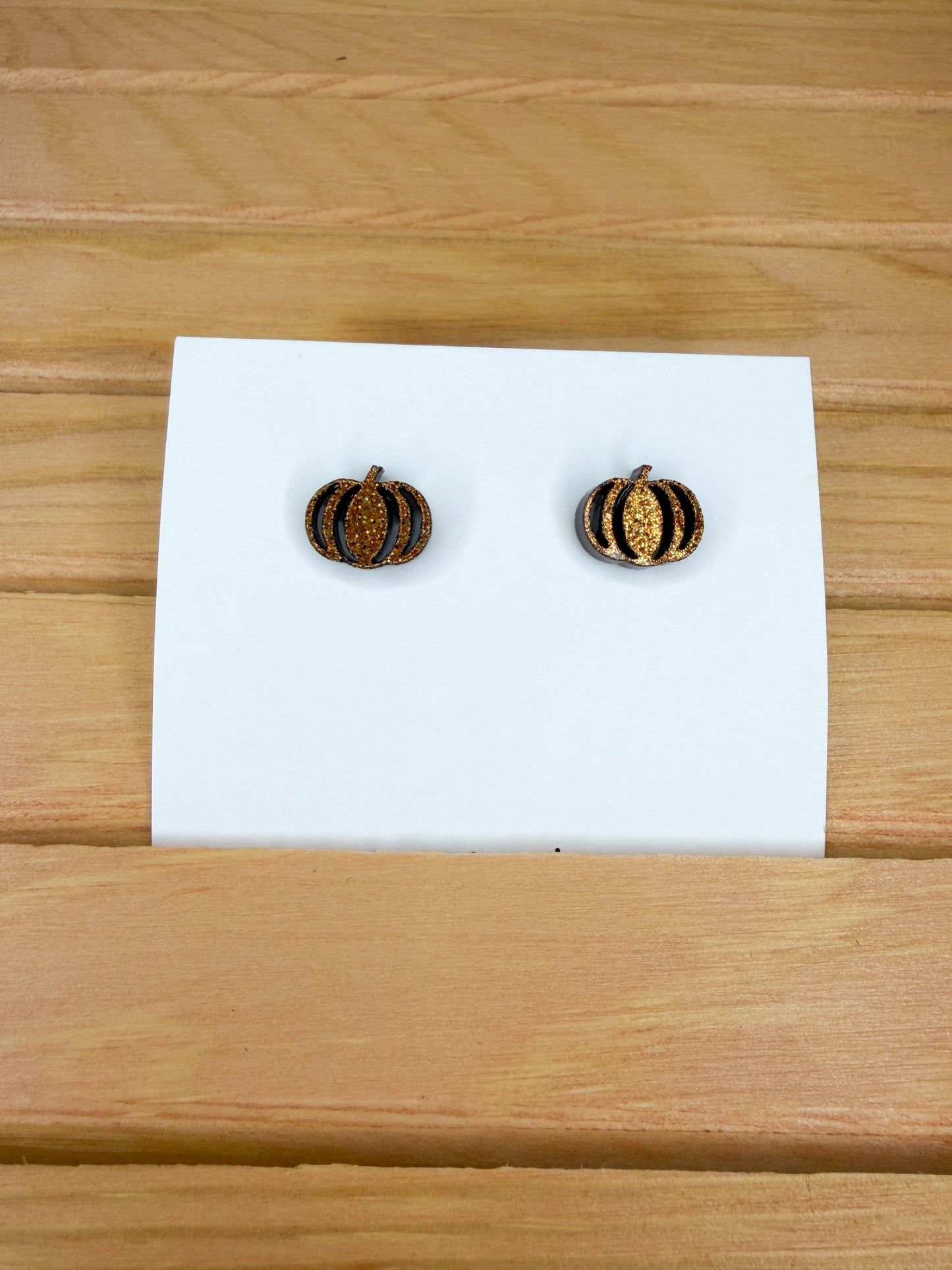 Copper Pumpkin Stud Earrings