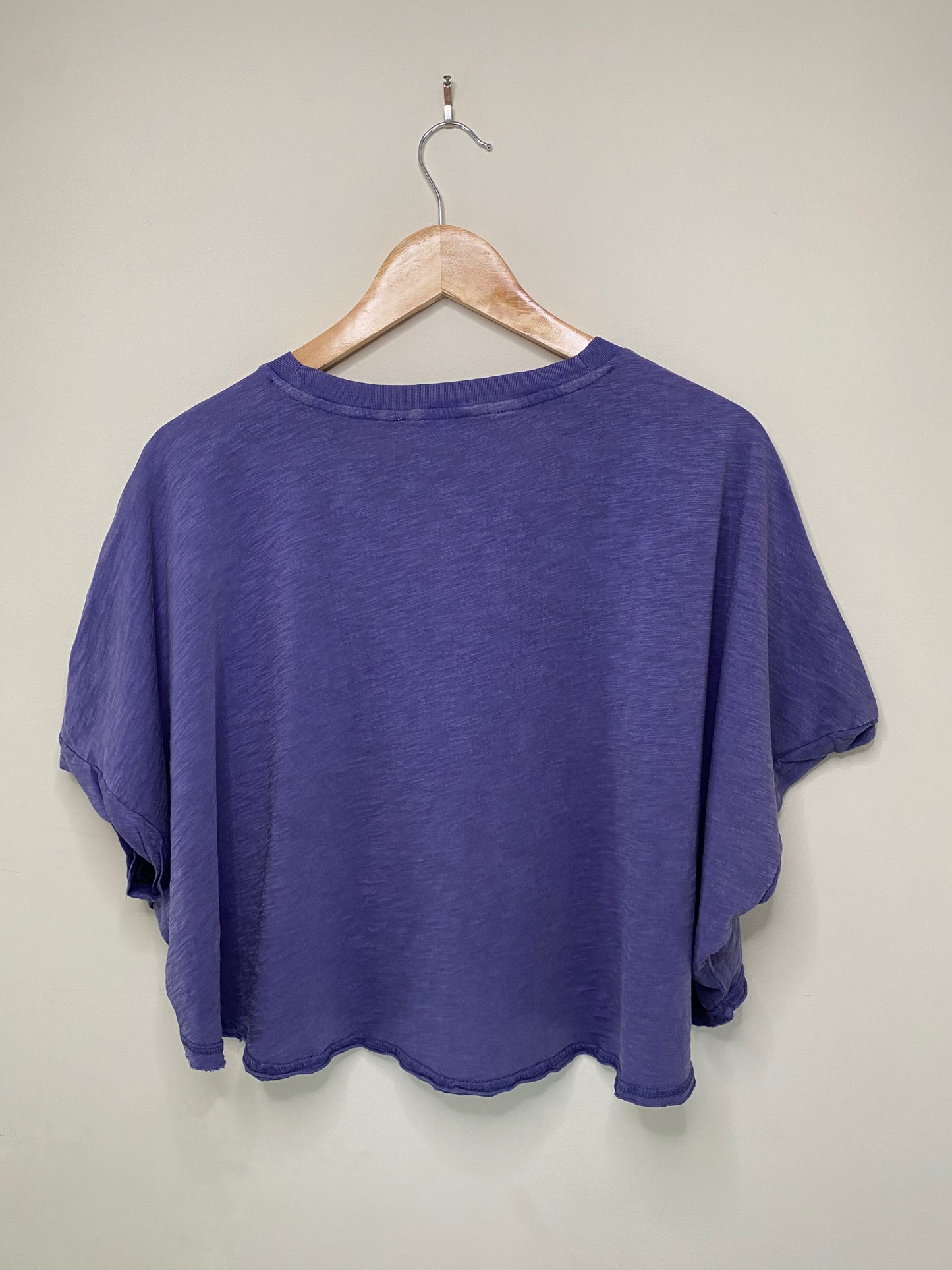 Crew Neck Short Sleeve Boxy Cropped Tee