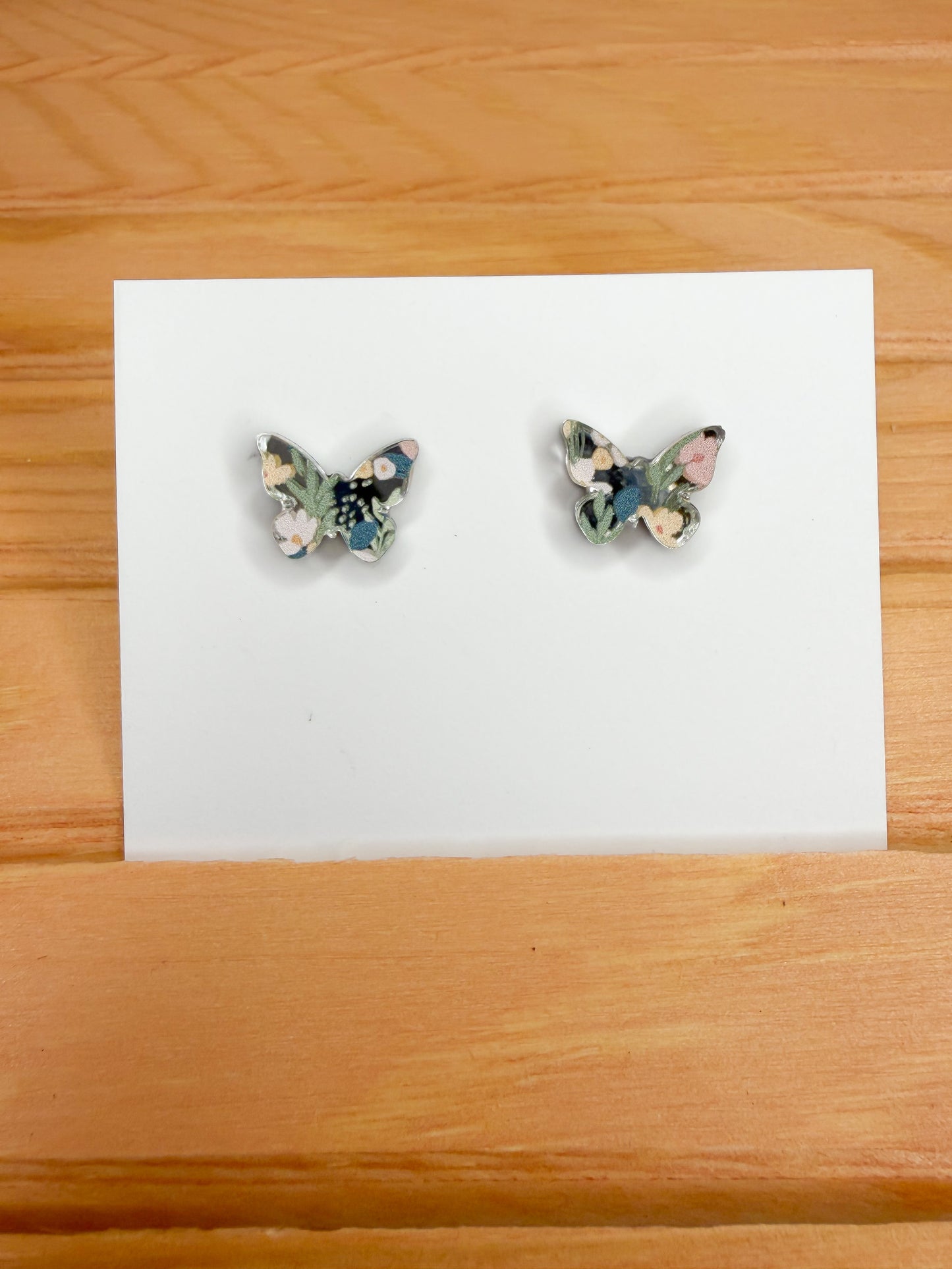 Floral Butterfly Stud Earring