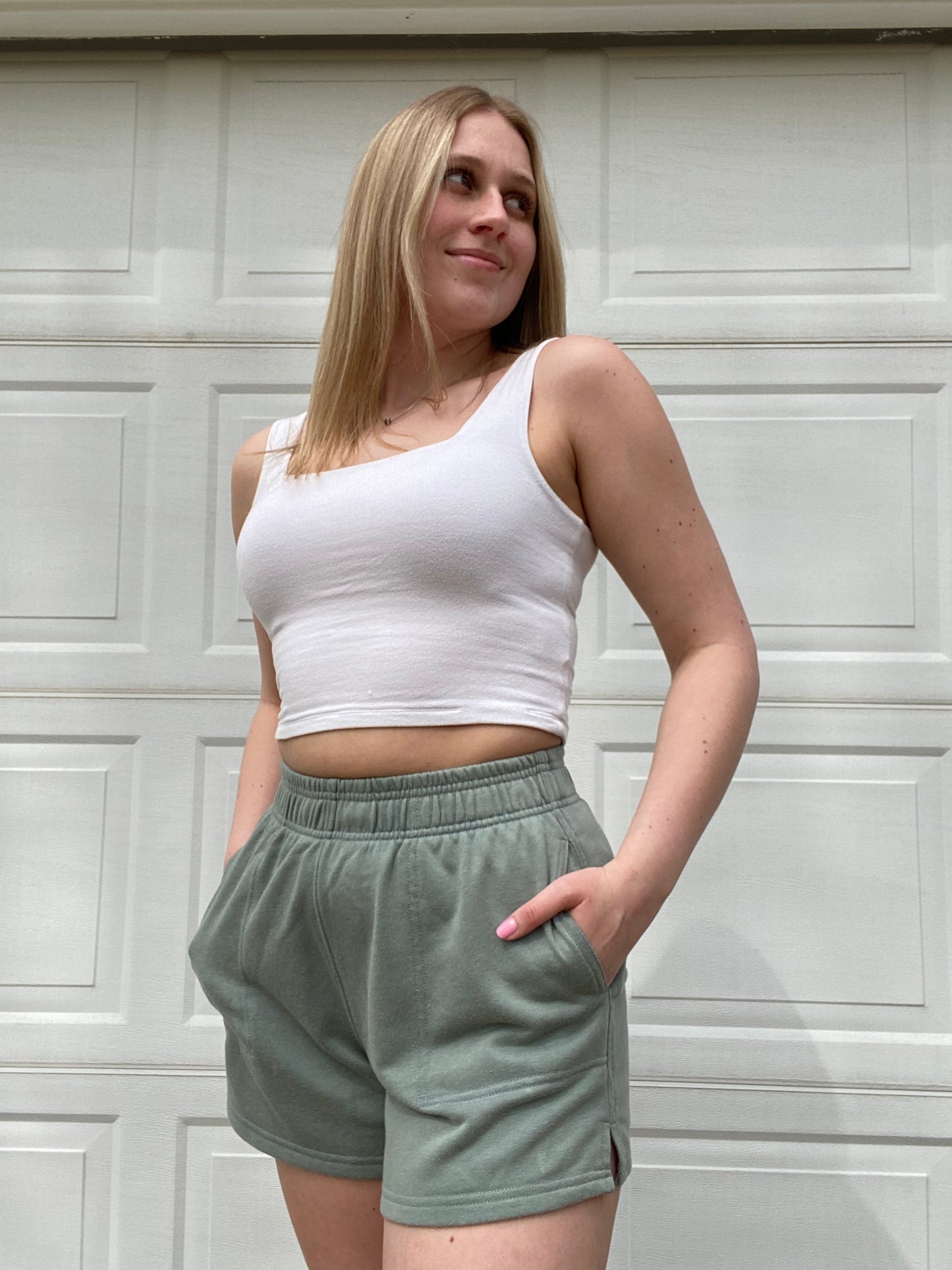 Washed French Terry Sweat Shorts