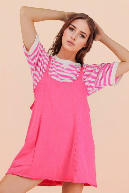 Mineral Washed Mini Dress w/ Shorts Inside 