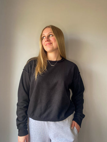 Reverse Seam Long-Sleeve Crew Neck