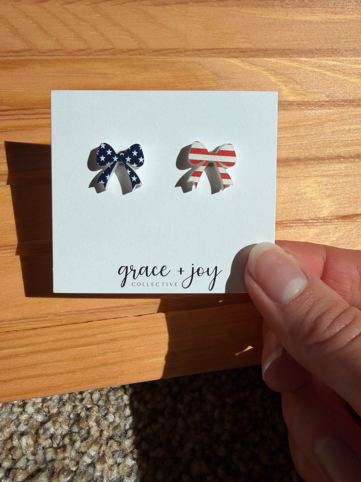 USA Bow Stud Earrings