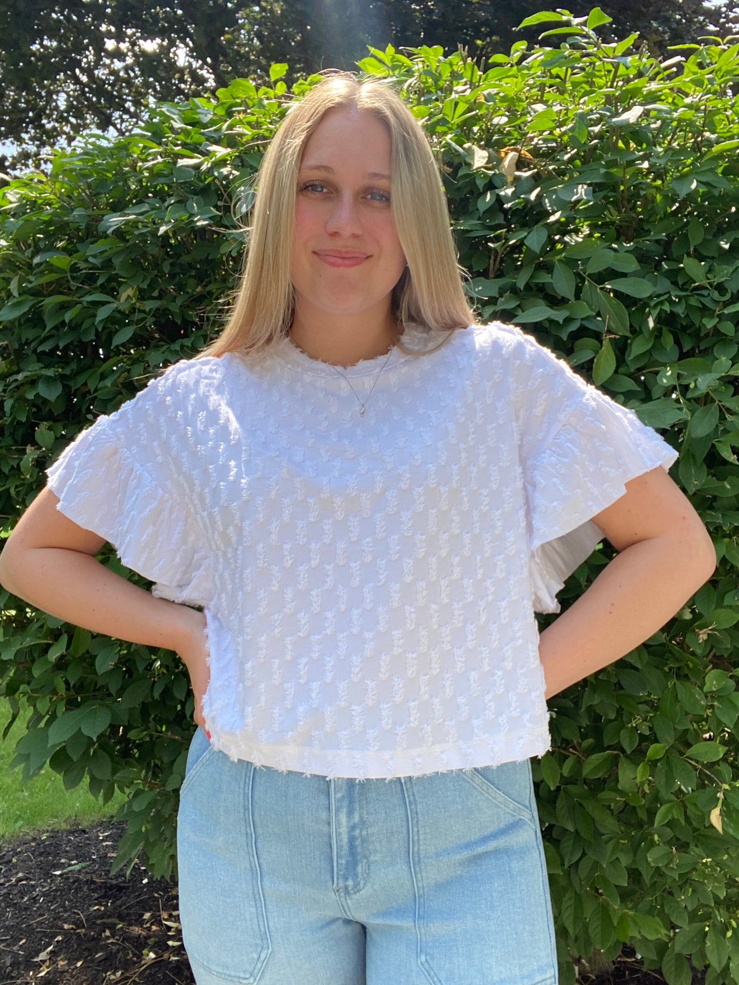 Textured Knit Casual Blouse