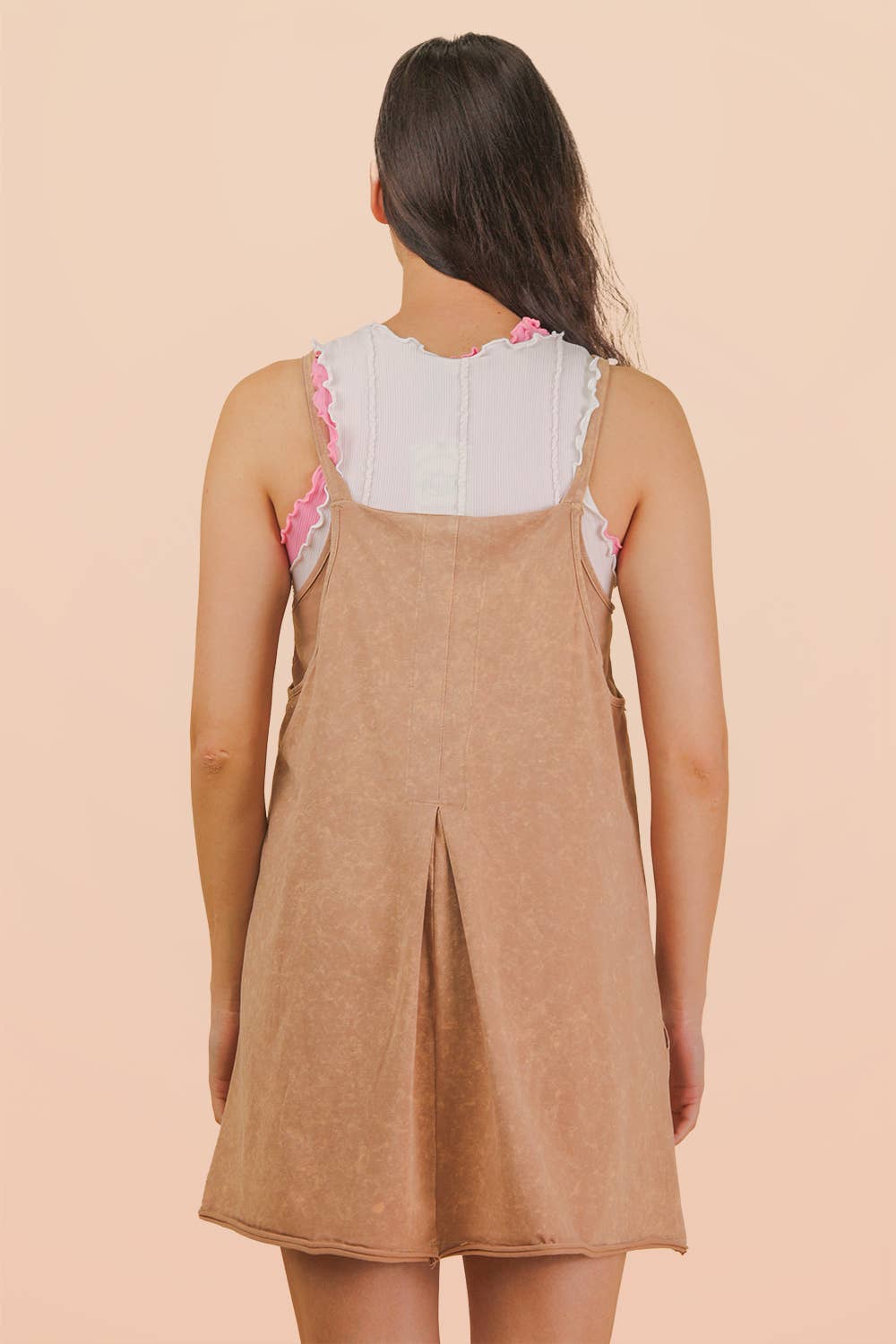 Mineral Washed Mini Dress w/ Shorts Inside 