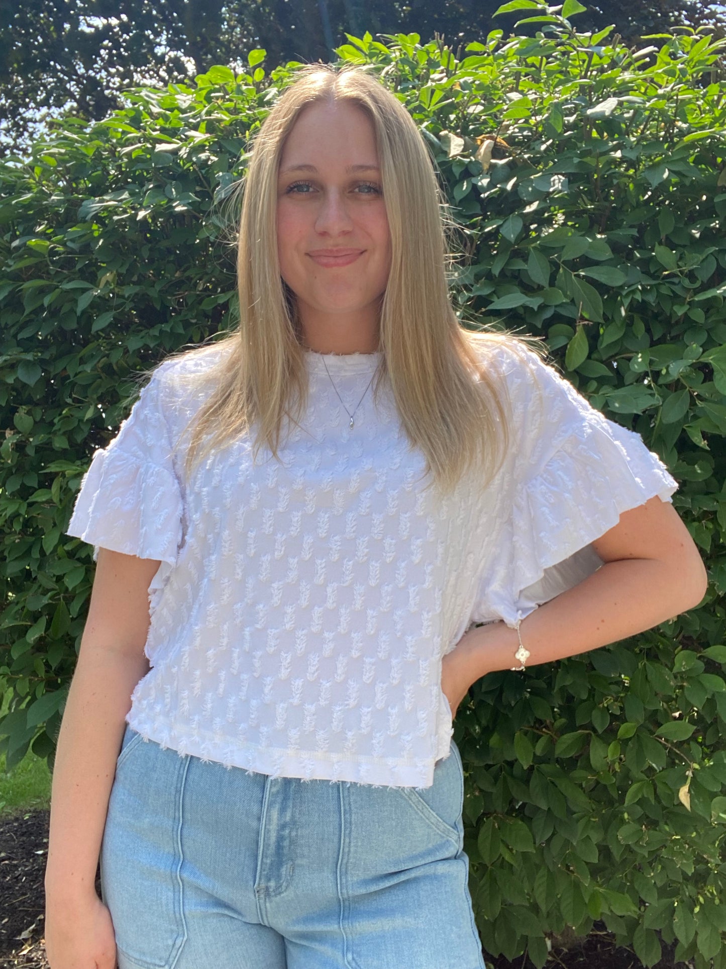Textured Knit Casual Blouse