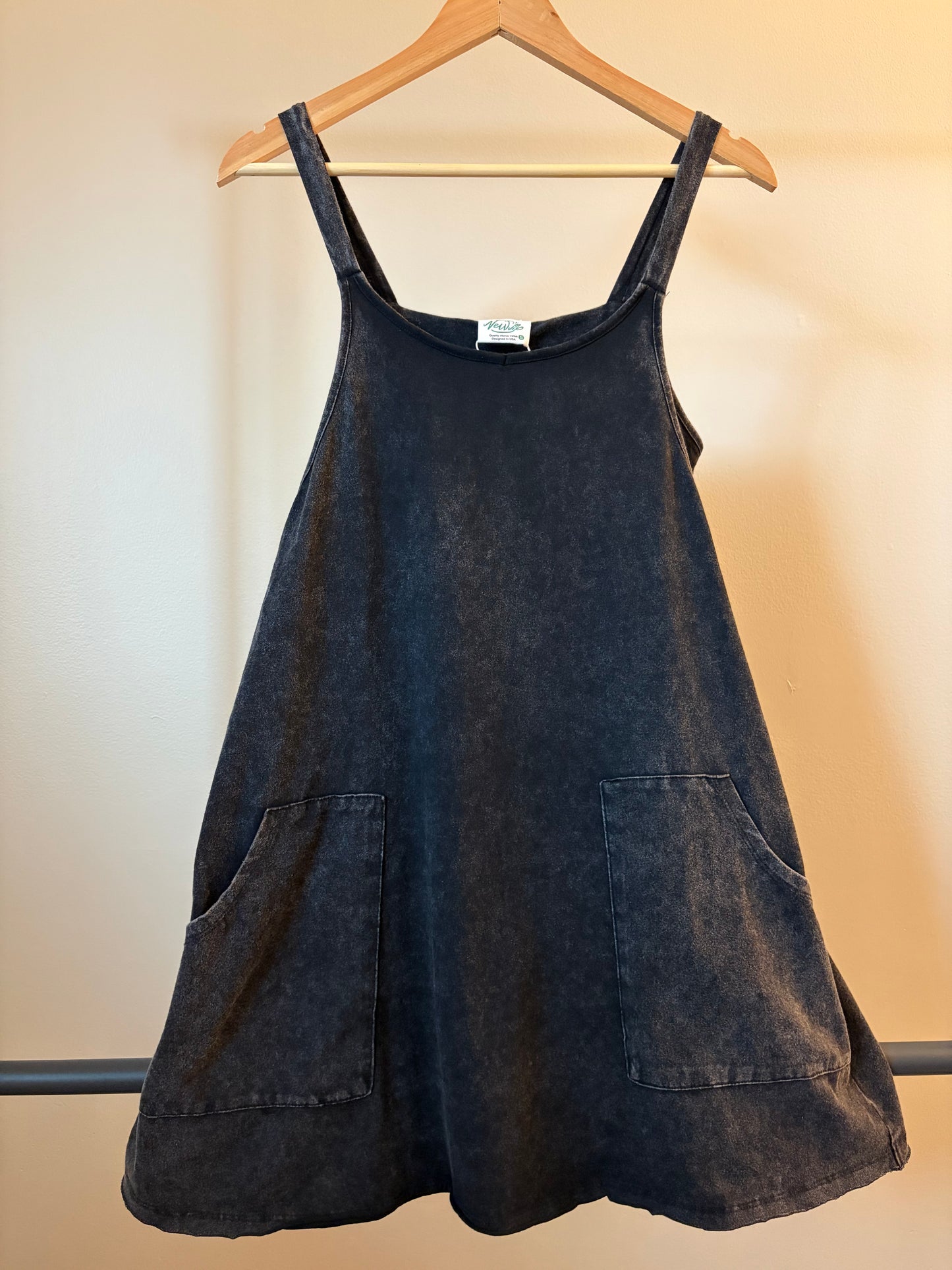Mineral Washed Mini Dress w/ Shorts Inside 