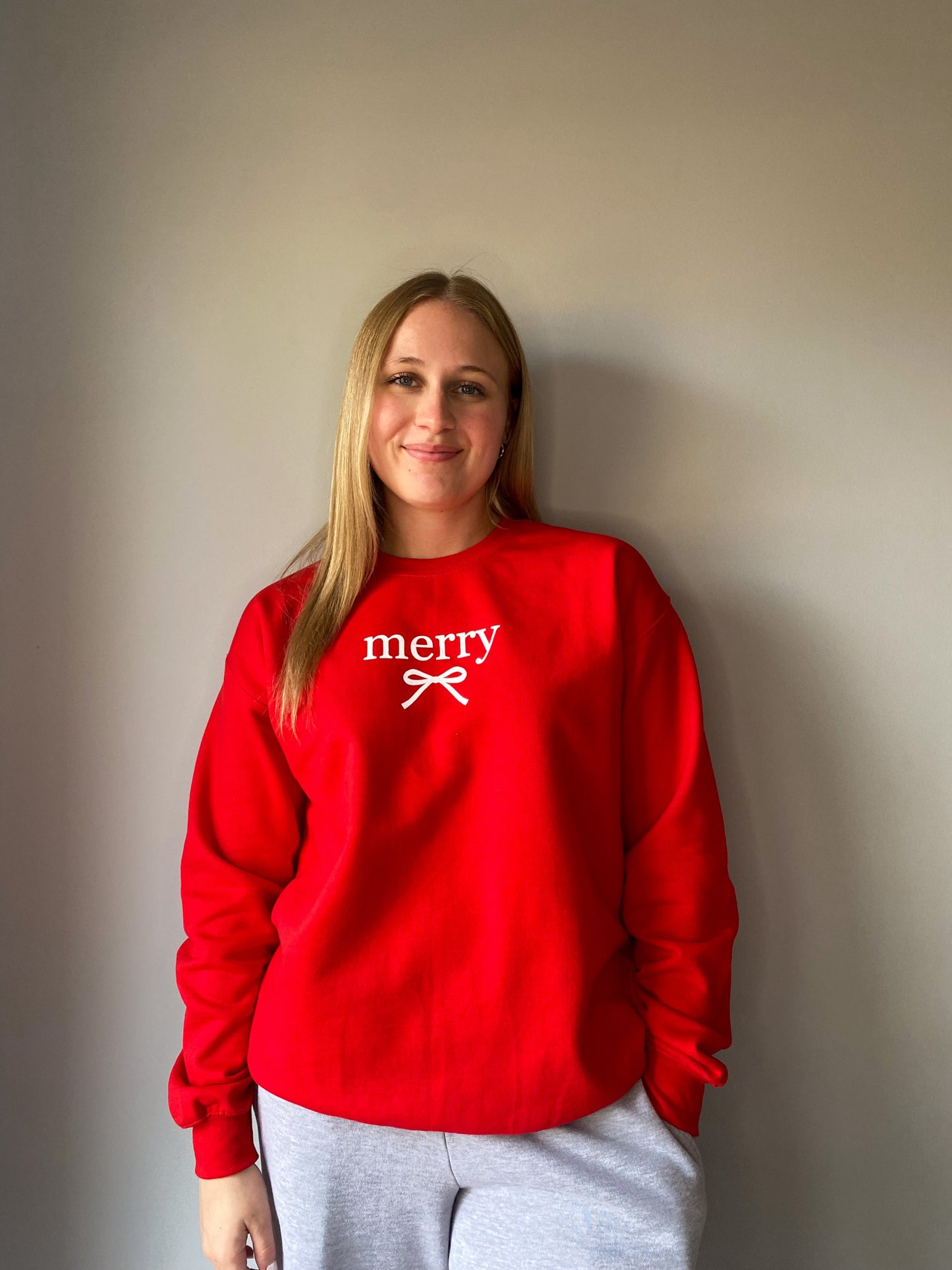 Merry Bow Christmas Crew Neck