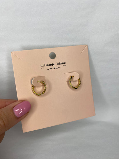 Paved Hoop Earrings (Silver or Gold)