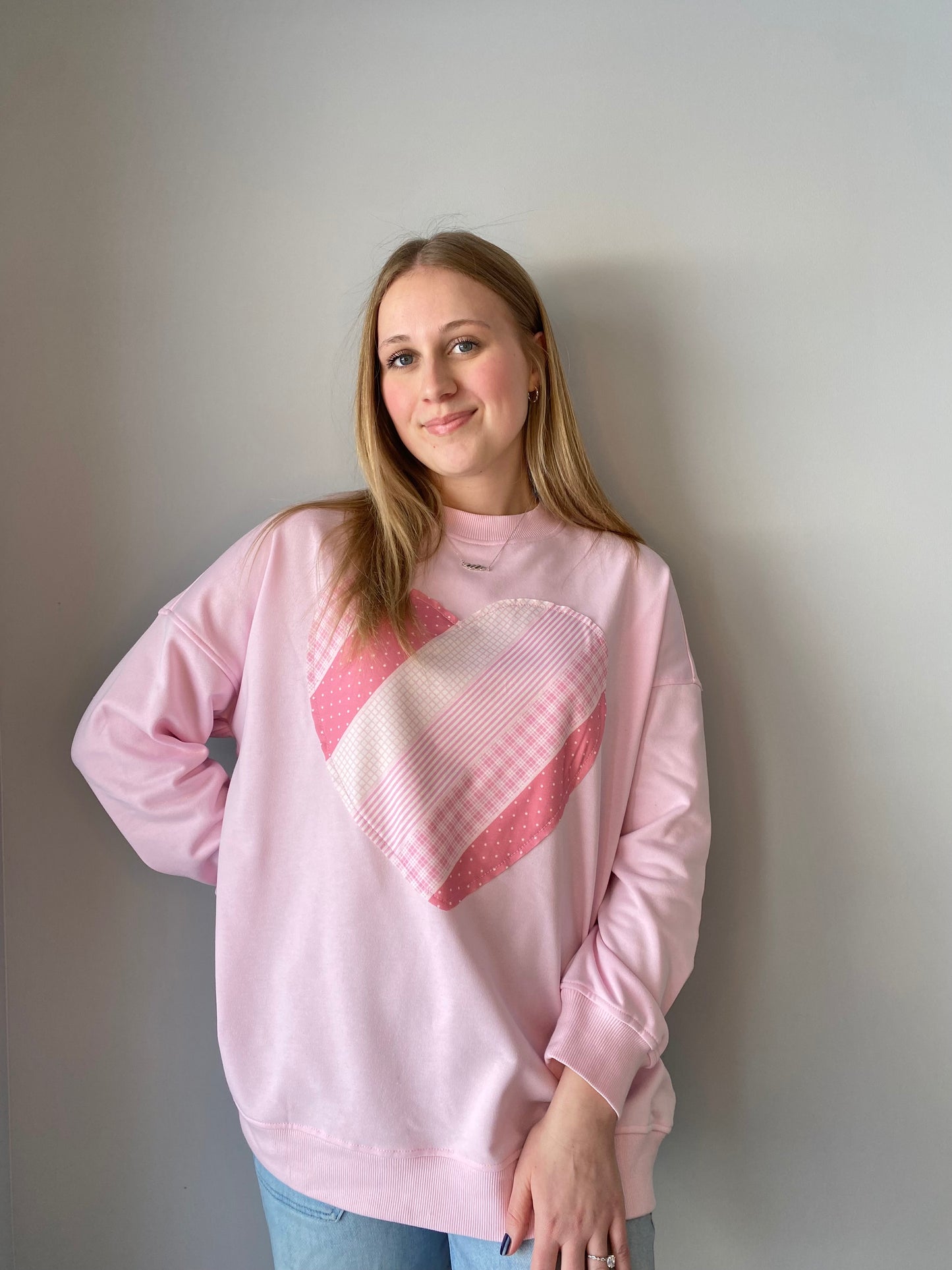 Valentine Patchwork Heart Sweatshirt