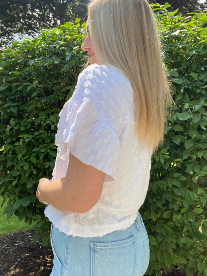 Textured Knit Casual Blouse