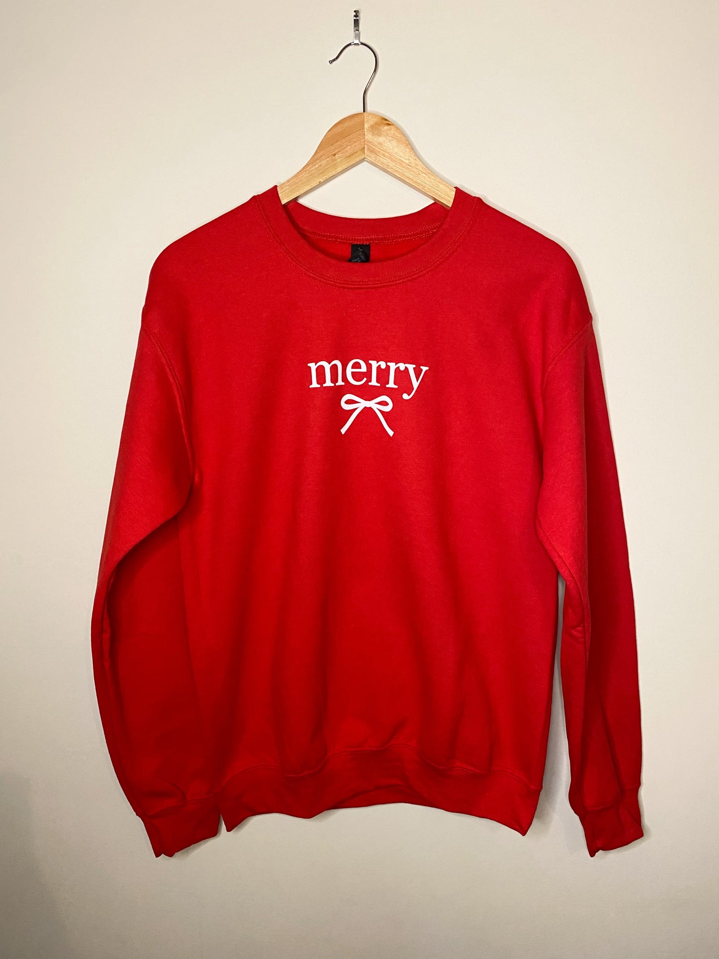 Merry Bow Christmas Crew Neck