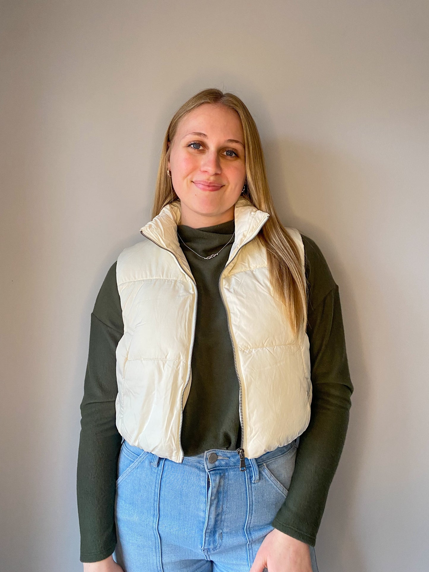 Cropped Puffer Vest