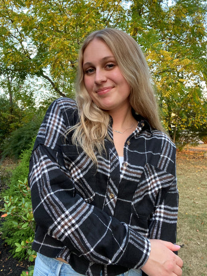 Cropped Long Sleeve Flannel