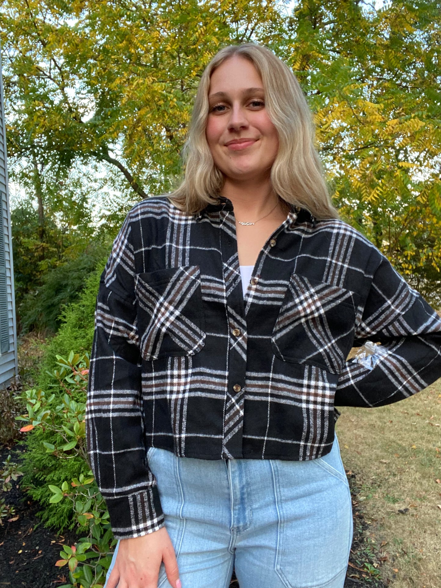 Cropped Long Sleeve Flannel