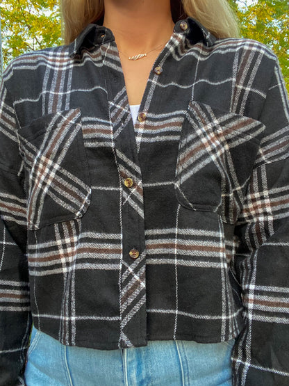 Cropped Long Sleeve Flannel
