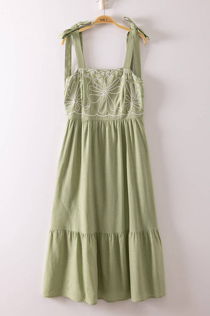 Embroidery Detail Midi Dress