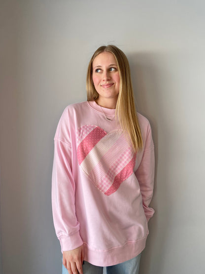 Valentine Patchwork Heart Sweatshirt