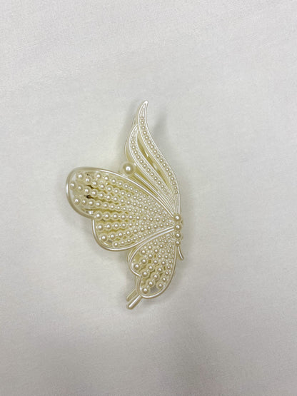 Pearl Butterfly Hair Claw Clips