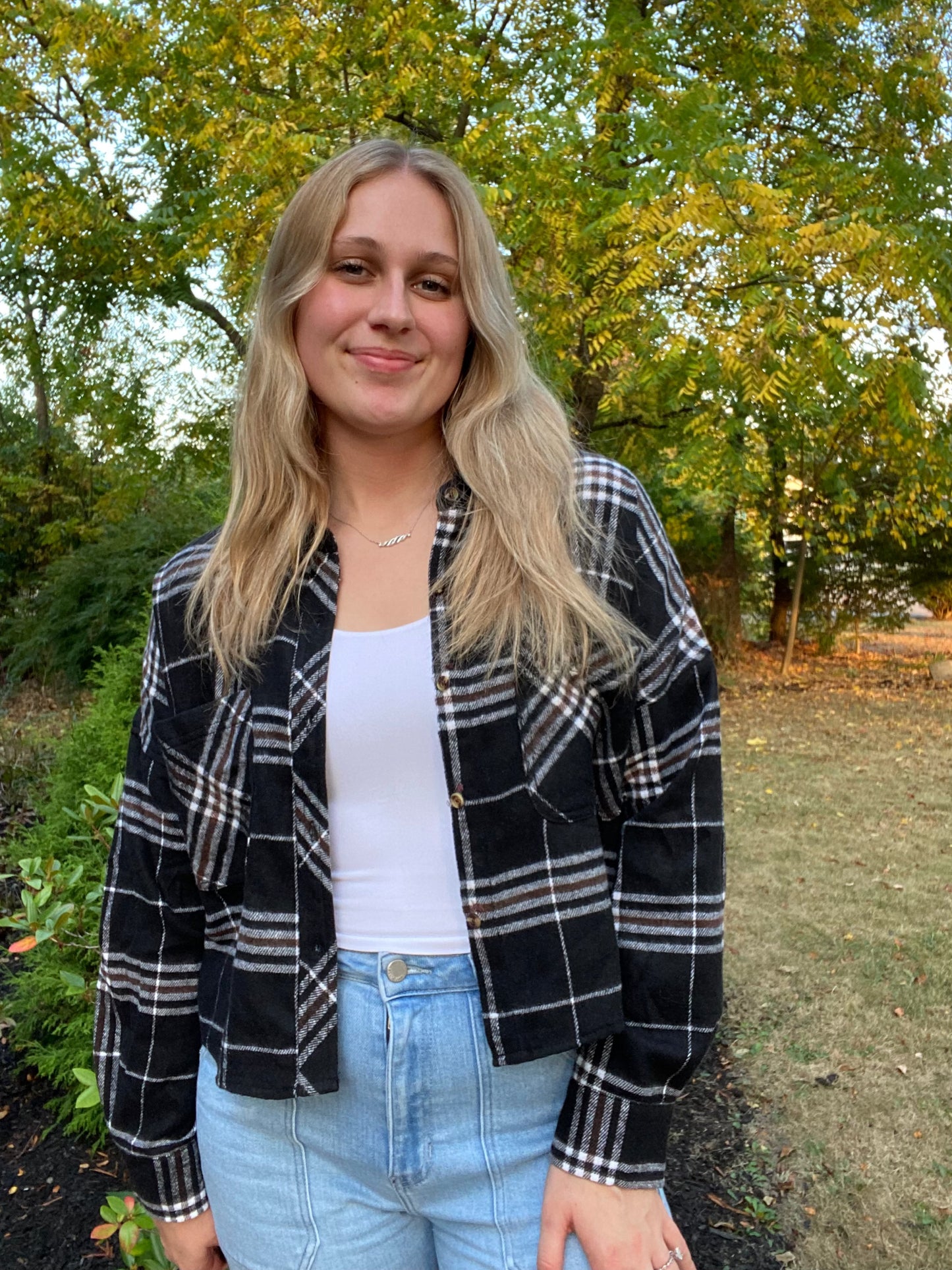 Cropped Long Sleeve Flannel