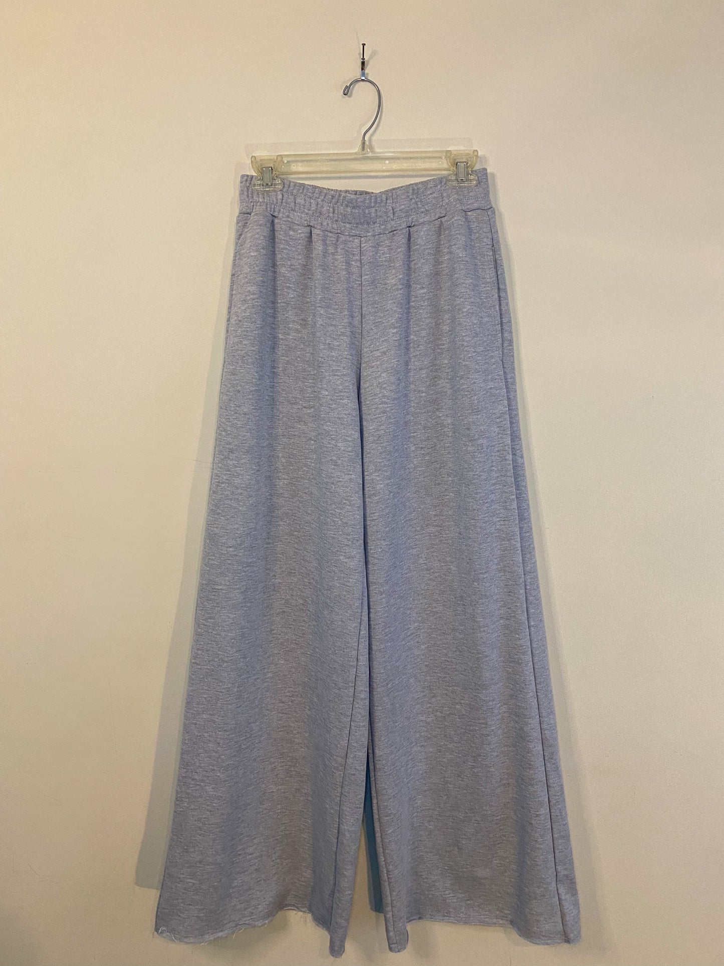 Wide-Leg Solid Knit Sweatpants