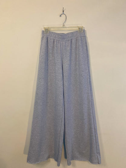 Wide-Leg Solid Knit Sweatpants