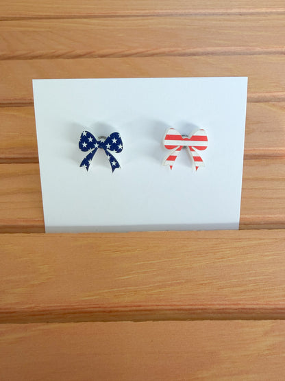 USA Bow Stud Earrings