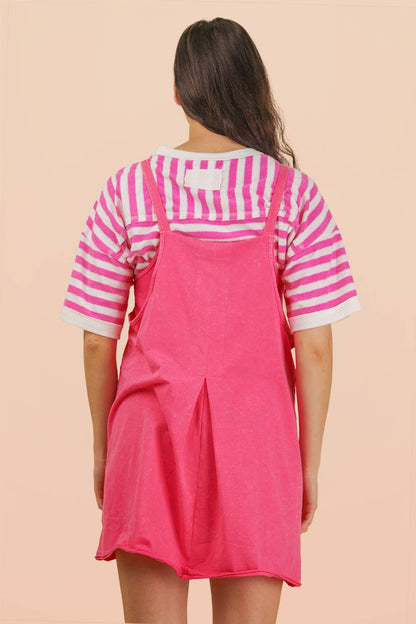 Mineral Washed Mini Dress w/ Shorts Inside 