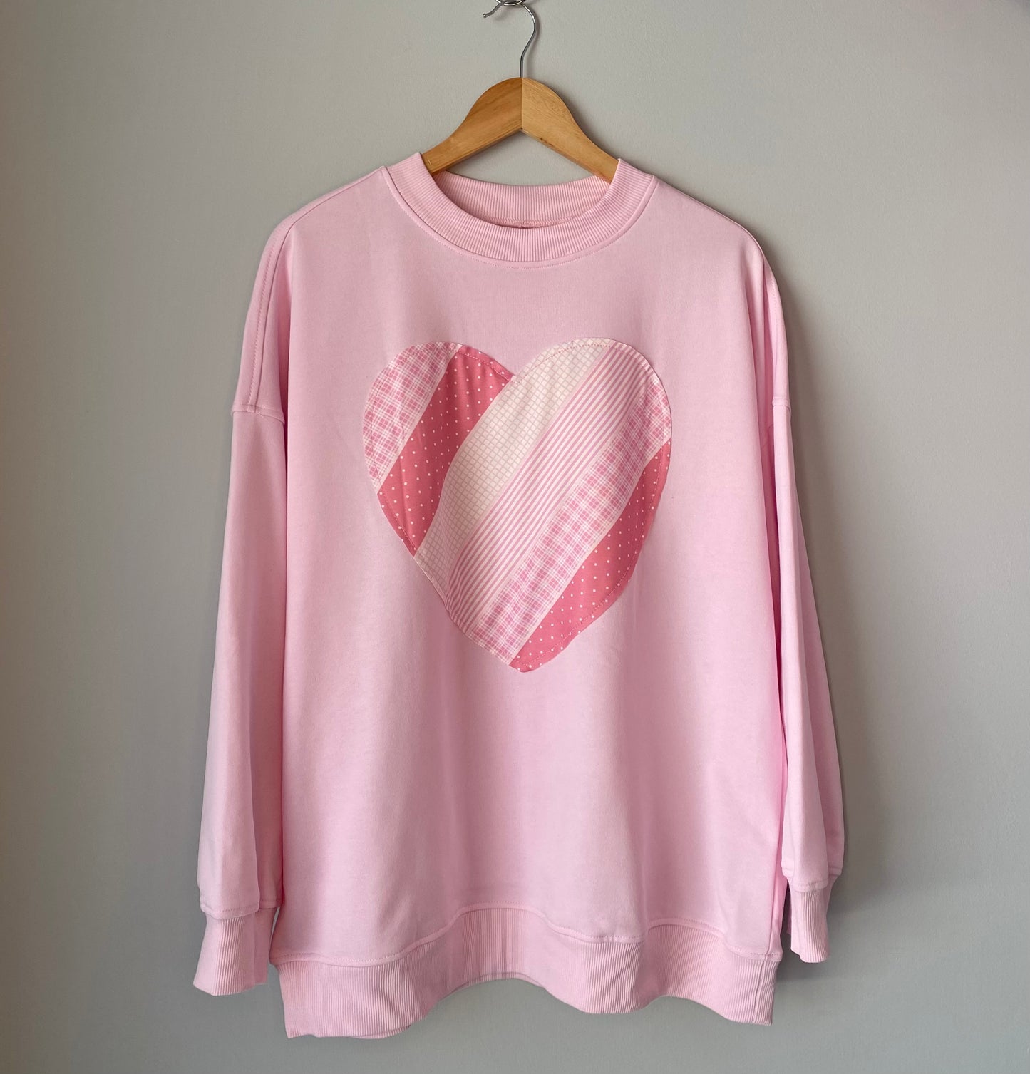 Valentine Patchwork Heart Sweatshirt