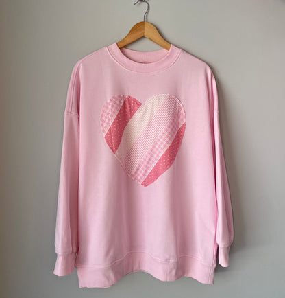 Valentine Patchwork Heart Sweatshirt