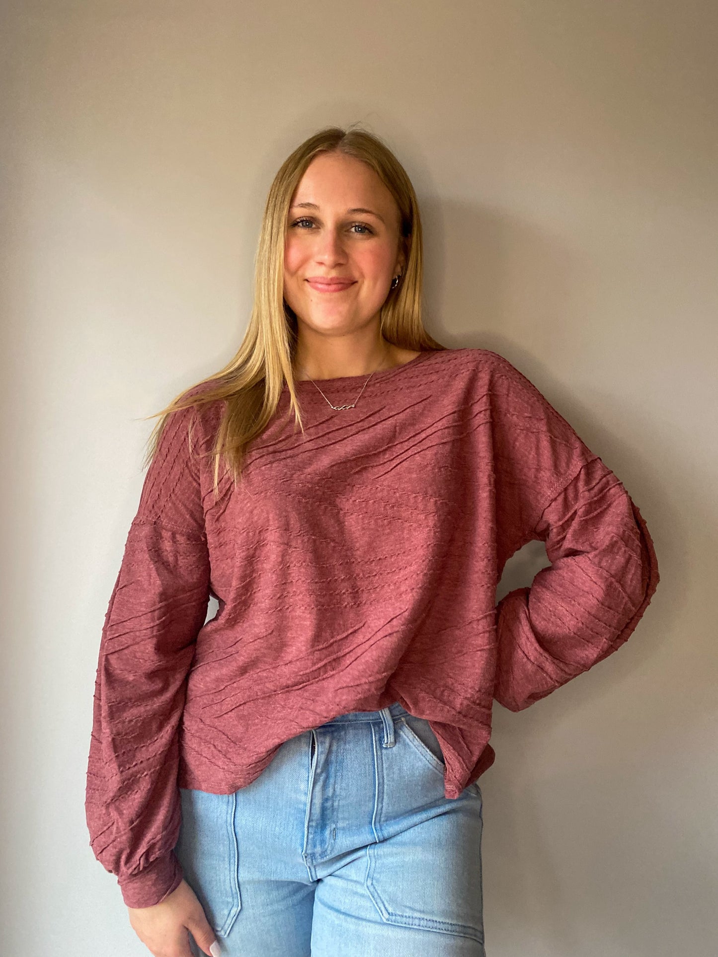 Overlap Back Long-Sleeve