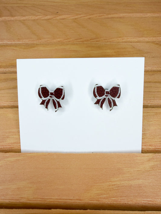 Football Bow Earrings