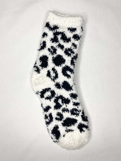 Leopard Print Fuzzy Socks