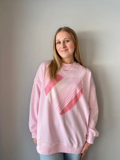 Valentine Patchwork Heart Sweatshirt