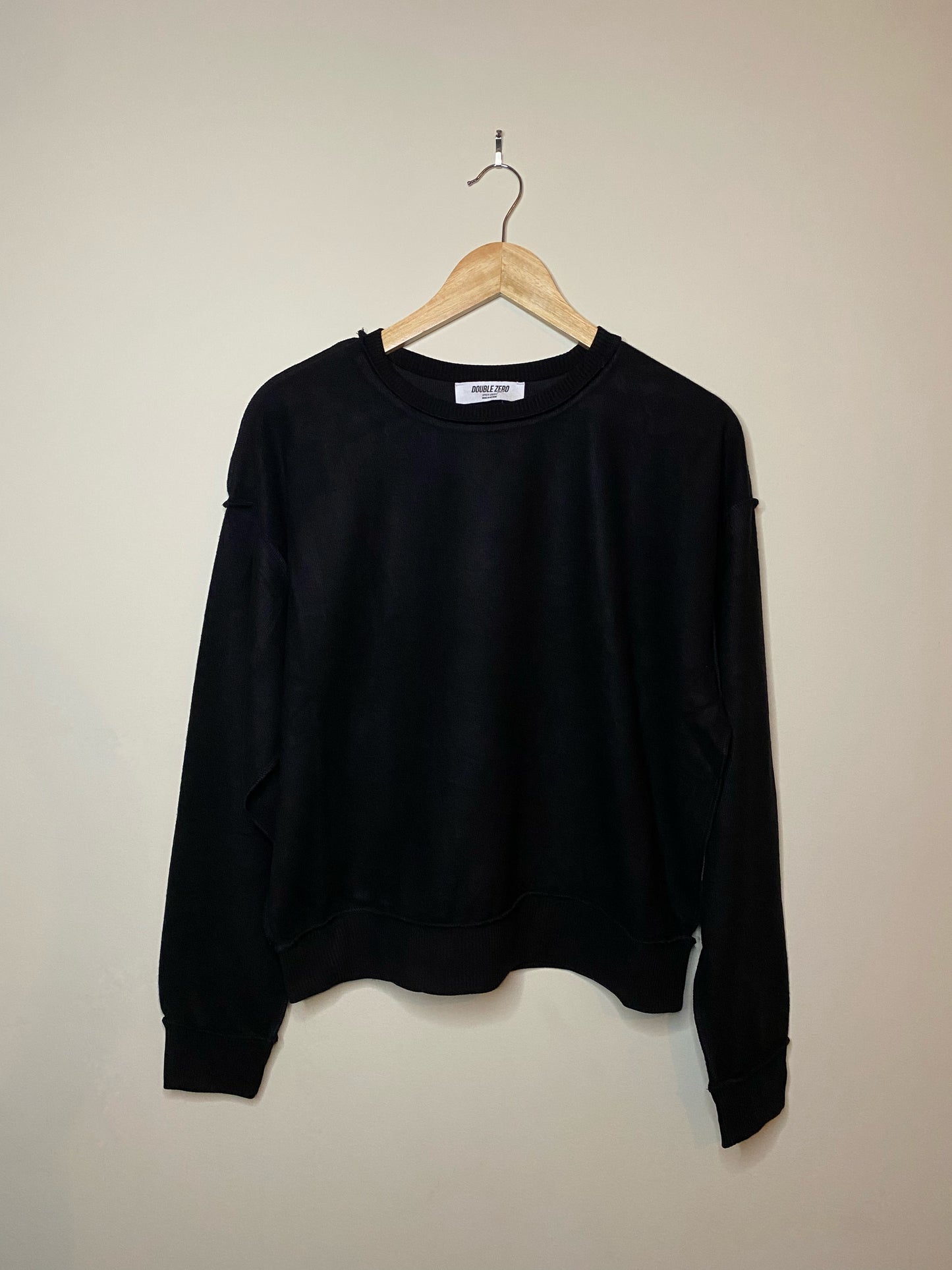 Reverse Seam Long-Sleeve Crew Neck