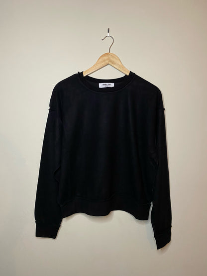Reverse Seam Long-Sleeve Crew Neck