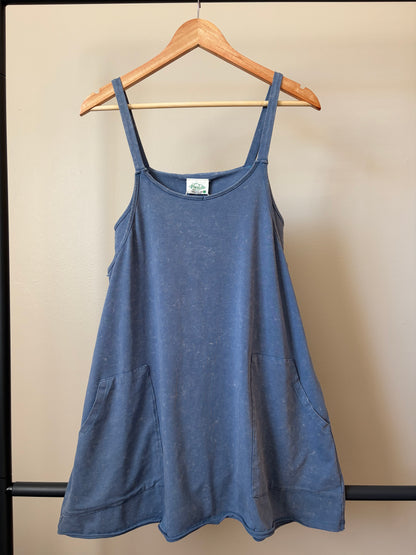 Mineral Washed Mini Dress w/ Shorts Inside 