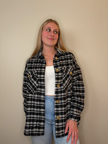 Black Plaid Shacket