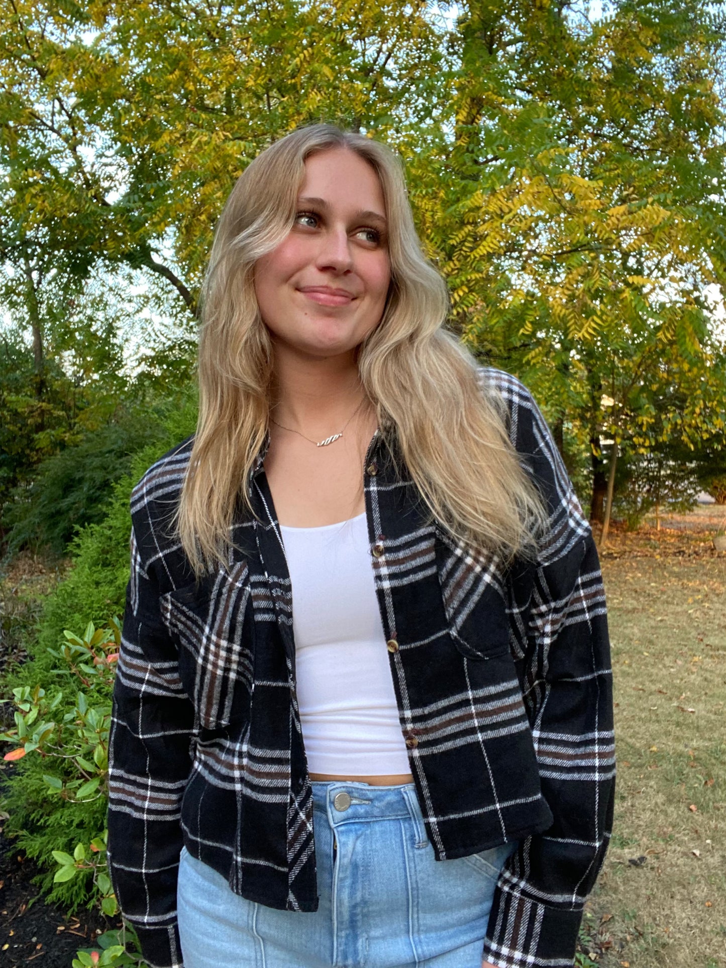Cropped Long Sleeve Flannel