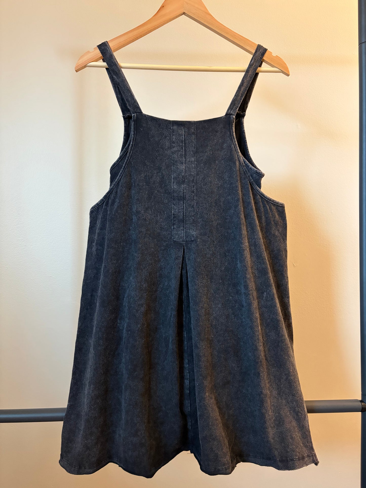 Mineral Washed Mini Dress w/ Shorts Inside 