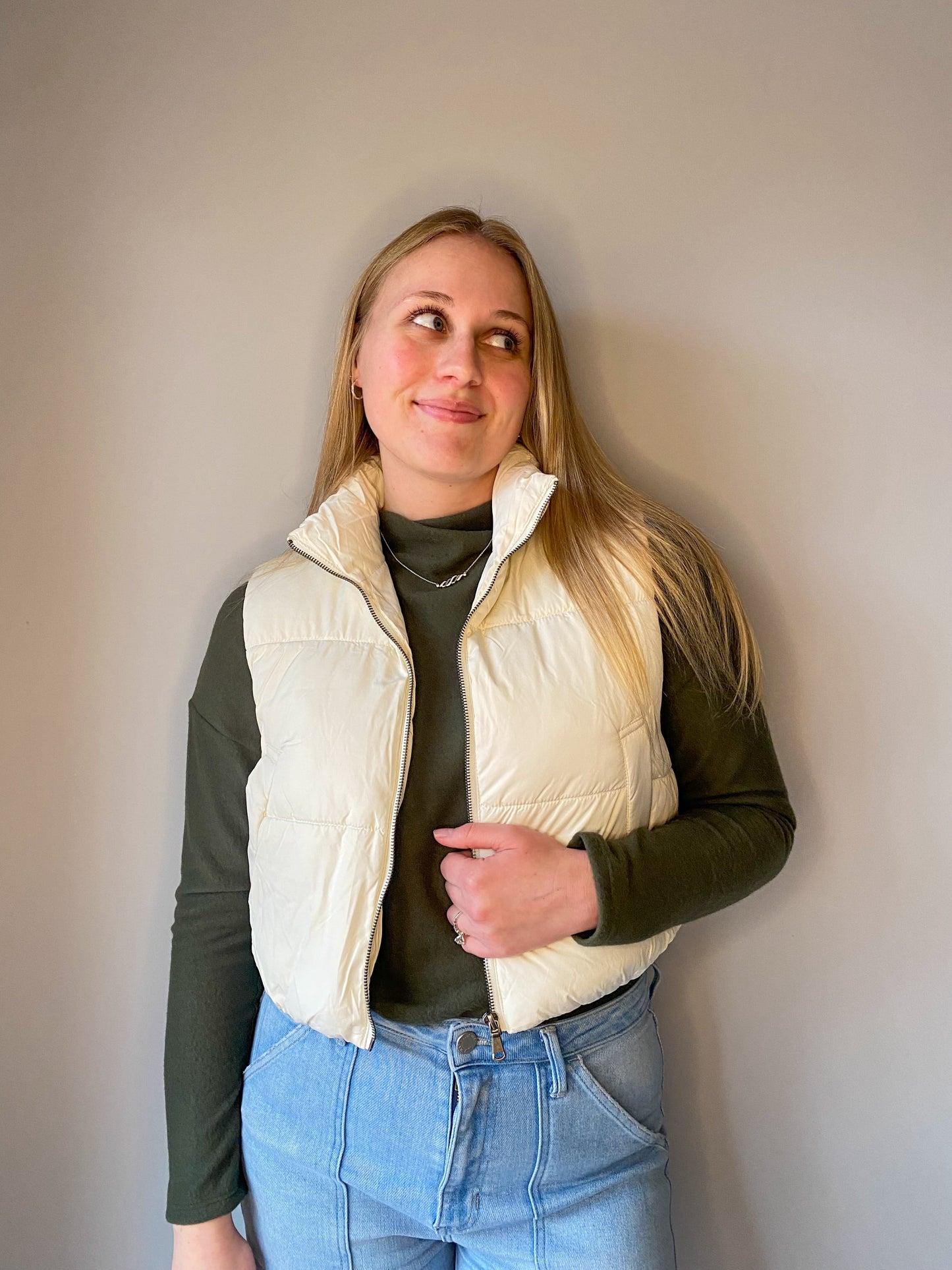 Cropped Puffer Vest