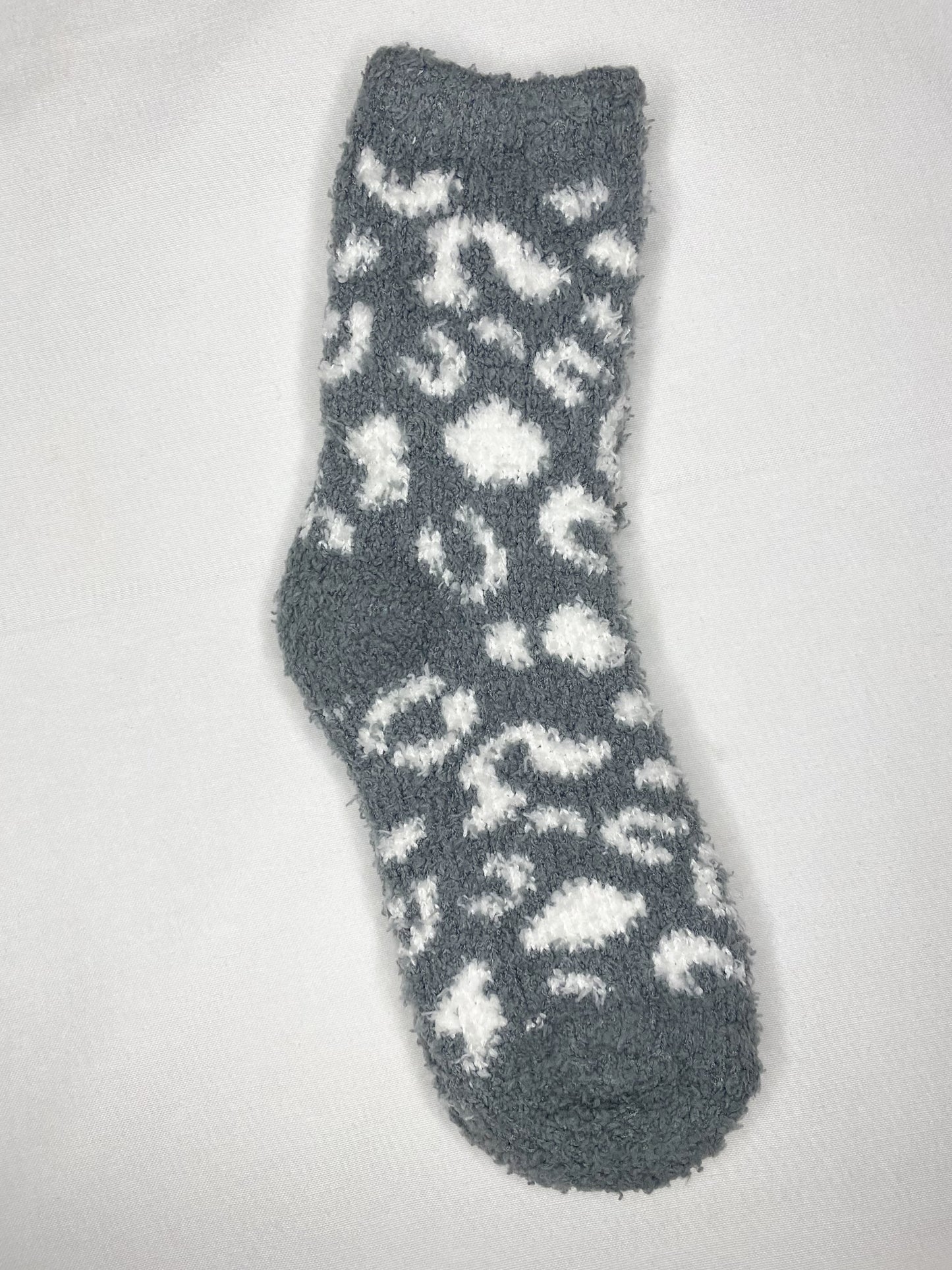 Leopard Print Fuzzy Socks