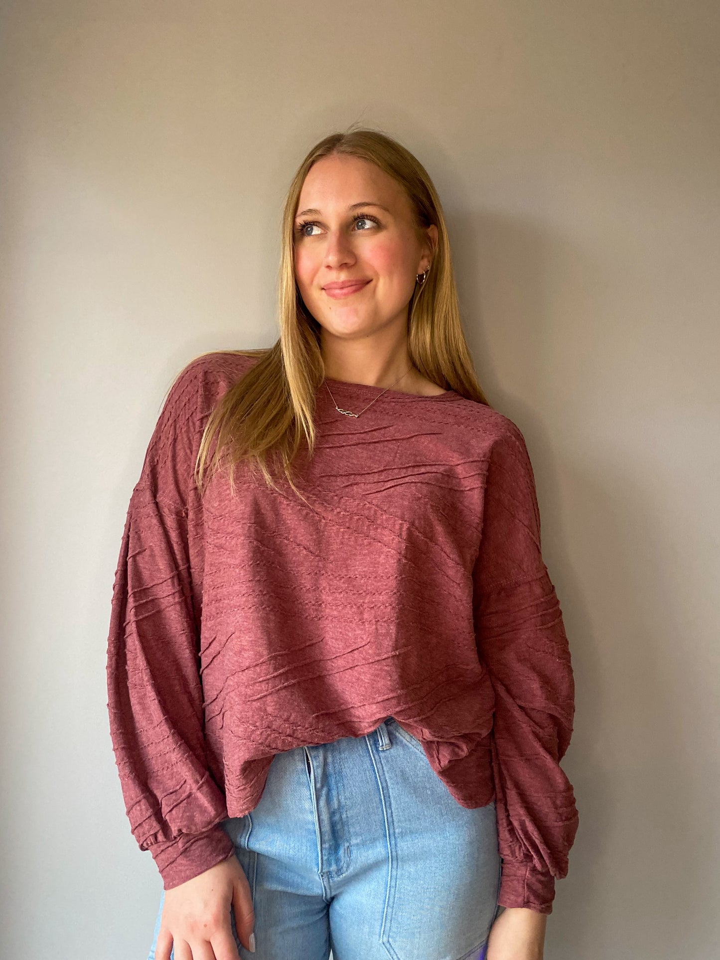 Overlap Back Long-Sleeve