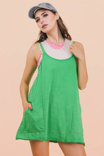 Mineral Washed Mini Dress w/ Shorts Inside 