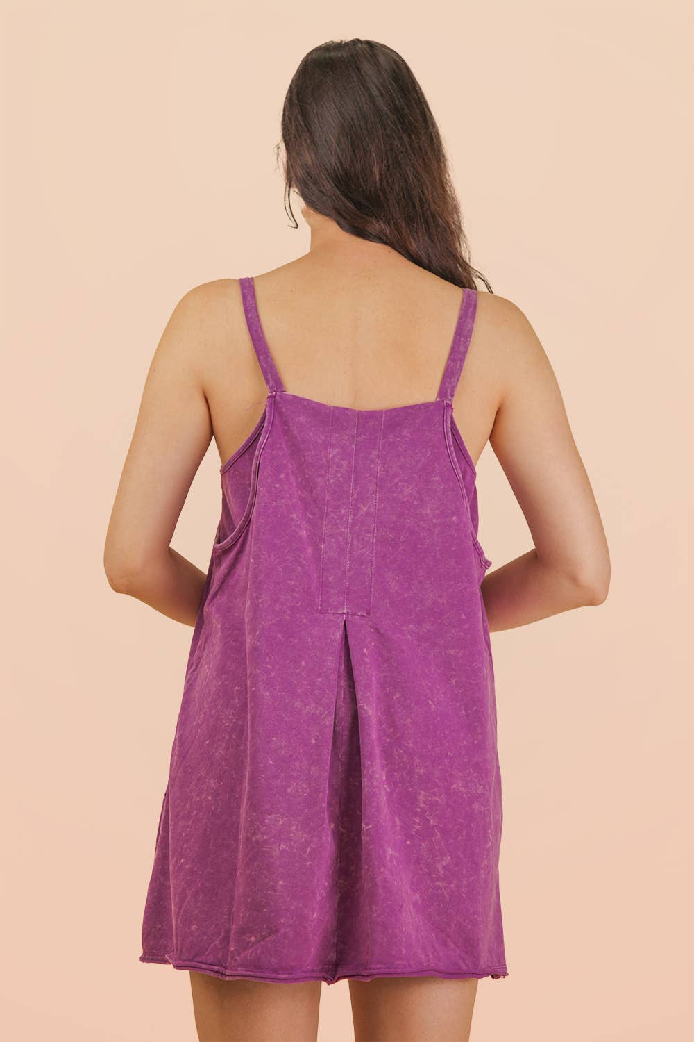 Mineral Washed Mini Dress w/ Shorts Inside 
